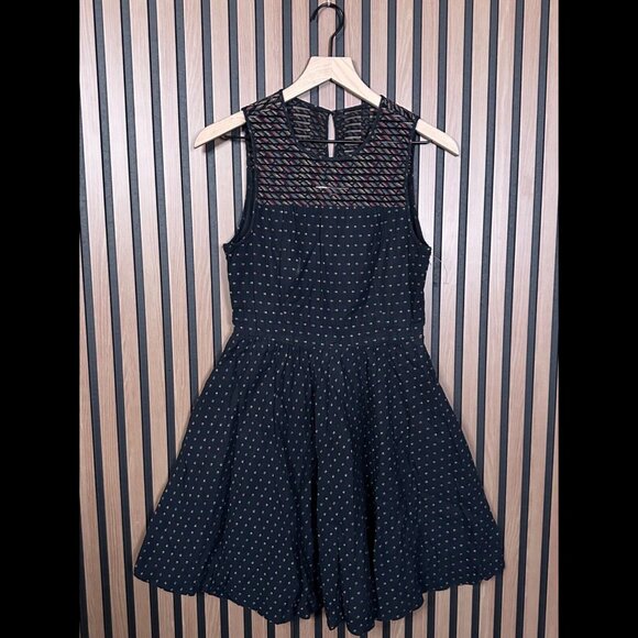 Fossil Fit & Flare Dress US 2 / XS Womens Black Sleeveless Geometric Pockets - Picture 1 of 9